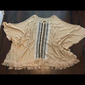 Missy Robertson Poncho Style Top with Arm Slits